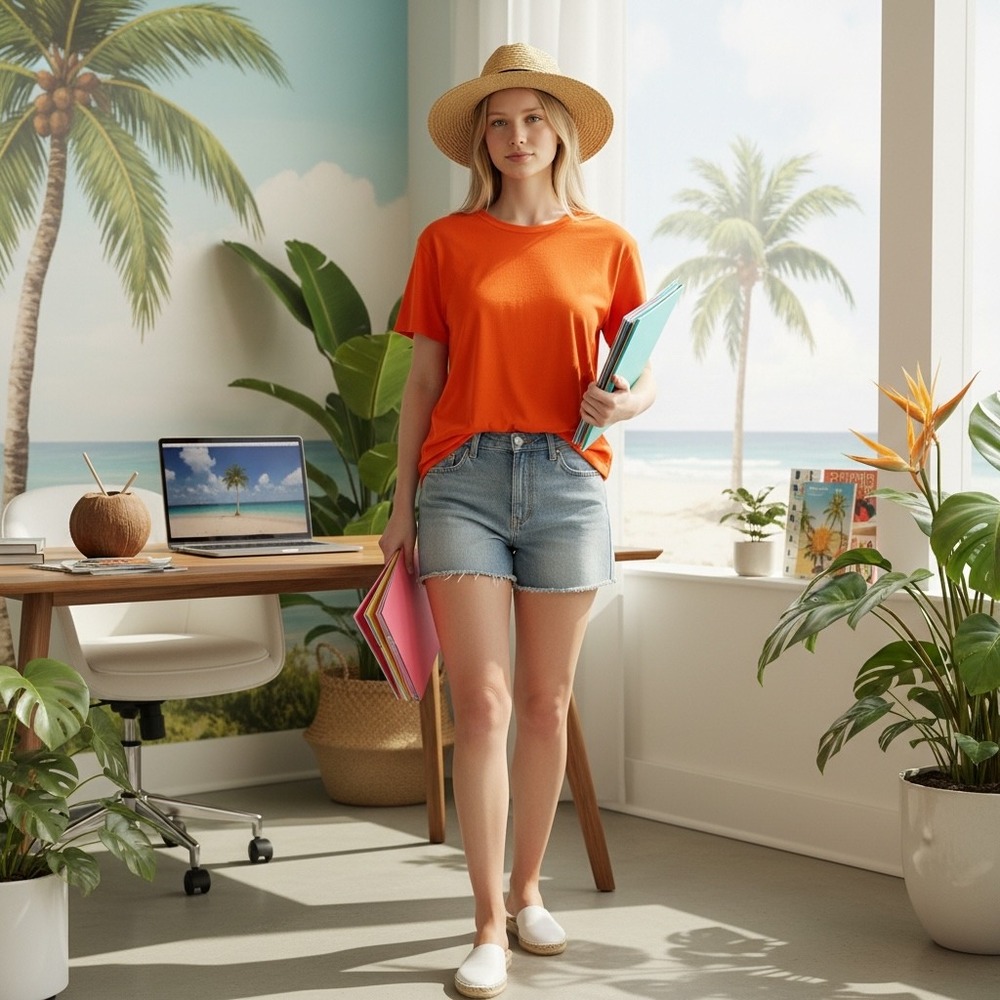 JM Collection Orange Scoop Neck Short‎ Sleeve T-Shirt Plus Size 0X SP22 88144
